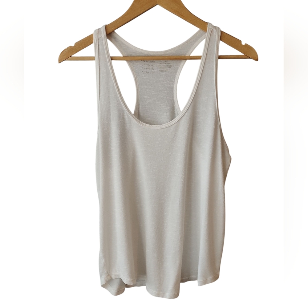 Vie Active White Racerback Burnout Tank Top Size Medium